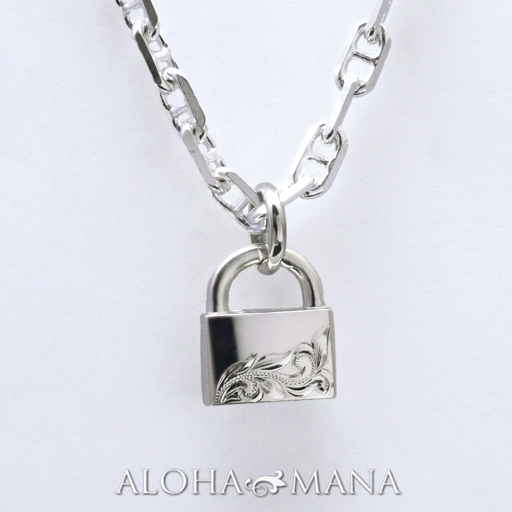 ハワイアンジュエリー ペンダント ネックレス SV925 シルバー パドロック 50cmチェーン付き レディース メンズ wpd1882 | ALOHA MANA | 01
