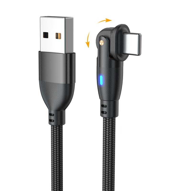 【2点購入で300円オフ】 USB Type-c ケーブル Micro iPhone 180度 回転 2ｍ タイプc 充電ケーブル l型 USBケーブル スマホ コード 携帯 高速充電｜alois｜04