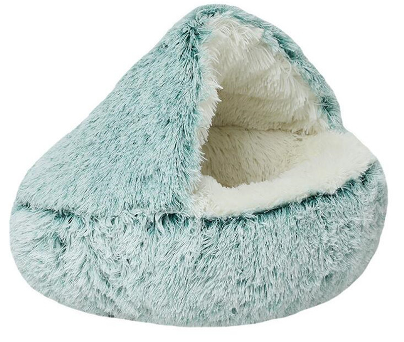 ペットベッド 猫ベッド 小中型犬 猫ハウス ドックベッド ドーム型 もこもこ 暖かい クッション 寝袋 四季 室内 保温 防寒 水洗OK 可愛い 冬用