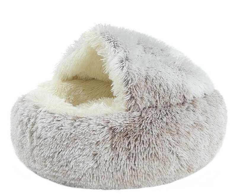 ペットベッド 猫ベッド 小中型犬 猫ハウス ドックベッド ドーム型 もこもこ 暖かい クッション 寝袋 四季 室内 保温 防寒 水洗OK 可愛い 冬用