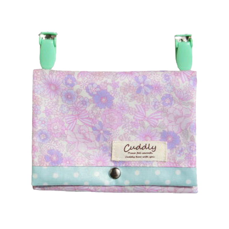 ラミネートの移動ポケット＜小花＆リボン＞ビニールコーティング