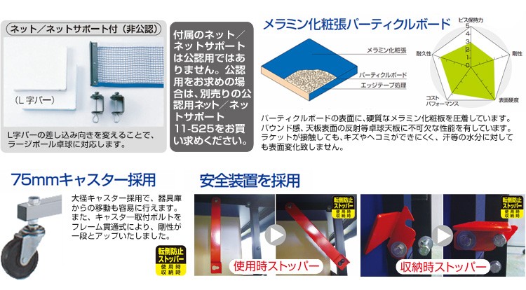 三英 国際規格サイズ 卓球台 AP-275A 移動キャスター付 卓球 サンエイ SAN-EI : 2860300104 : アルペングループヤフー店  - 通販 - Yahoo!ショッピング