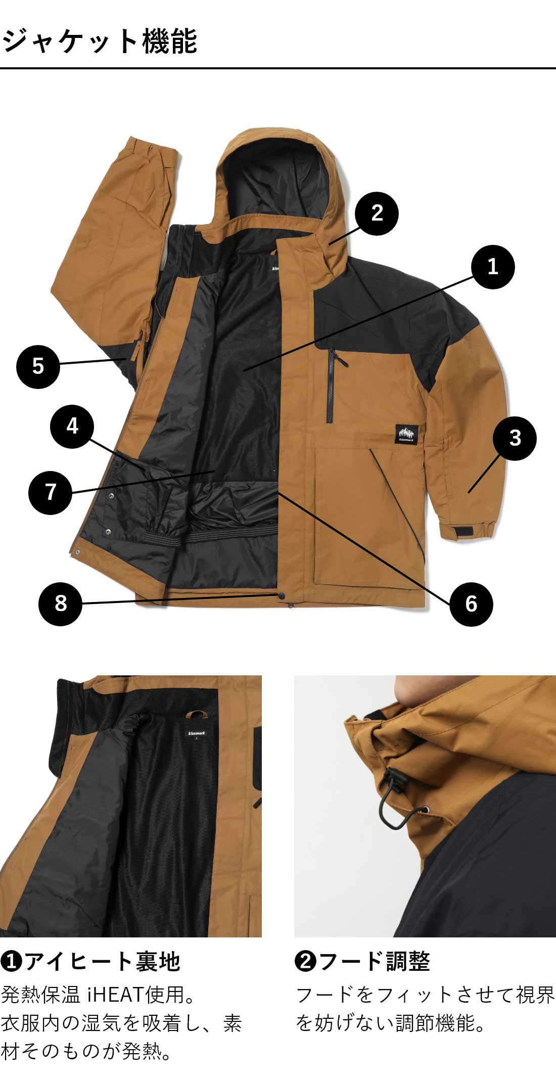 kissmark（キスマーク） メンズ スノーボード ジャケット ユニ