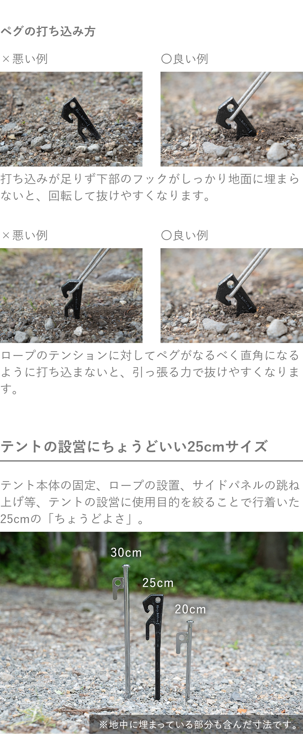 アルペンアウトドアーズ 鍛造ヘッドペグ25 キャンプ ペグ