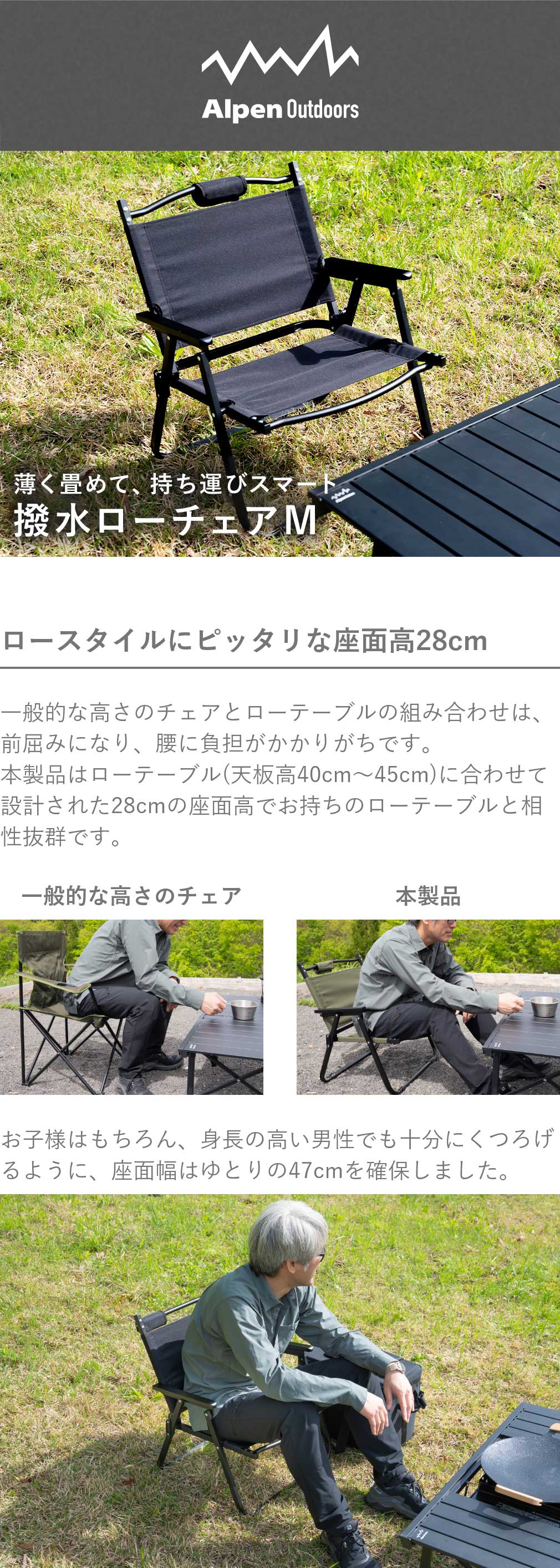 アルペンアウトドアーズ 撥水 ローチェア キャンプ チェア ロータイプ Alpen Outdoors AOD : 7315990079 :  アルペングループヤフー店 - 通販 - Yahoo!ショッピング