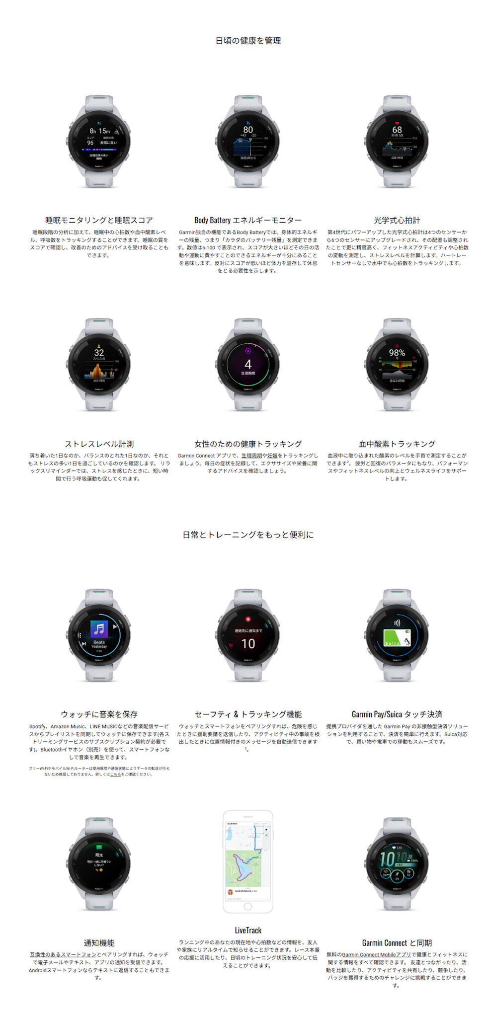 GARMIN（ガーミン） Forerunner 265S Music Black フォアランナー265S