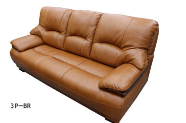 本革3人用ソファ バルゴIII ベージュ/ブラウン/ダークブラウン （2