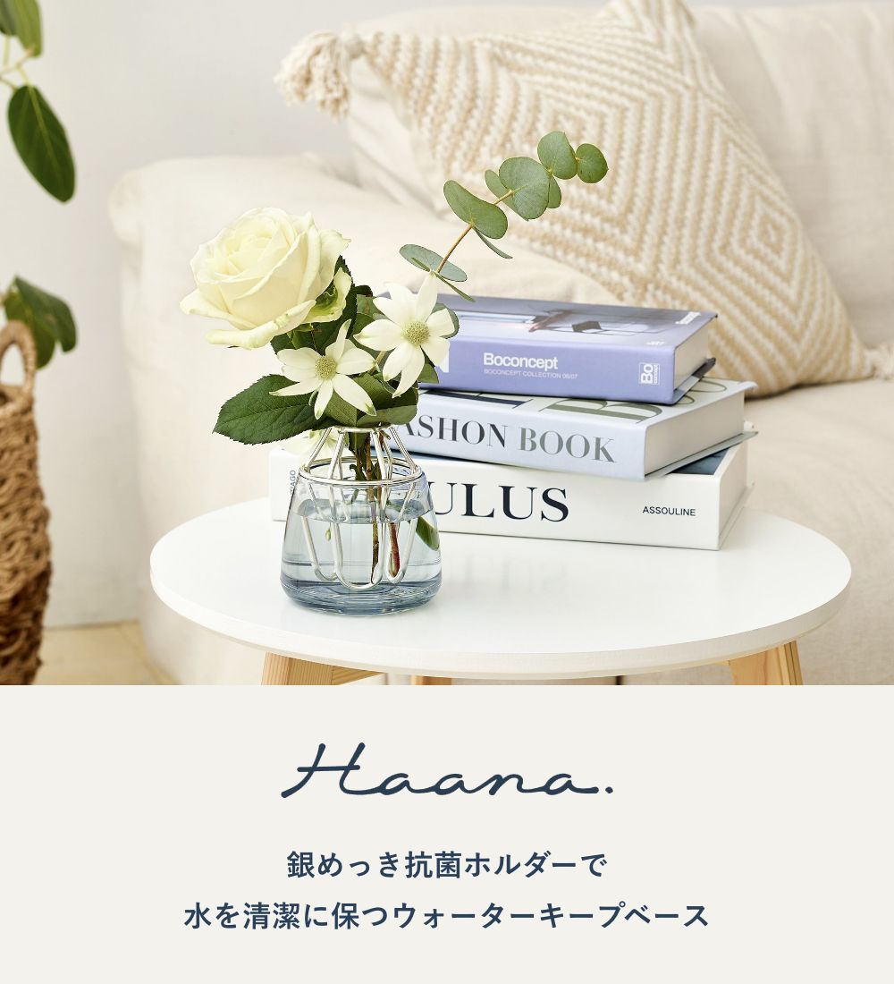 AUX ハーナ 花瓶 一輪挿し 抗菌 銀 日本製 フラワーベース コンパクト 卓上 花器 おしゃれ 北欧 透明 安定 倒れにくい 切花 延命 インテリア ギフト オークス | オークス | 01