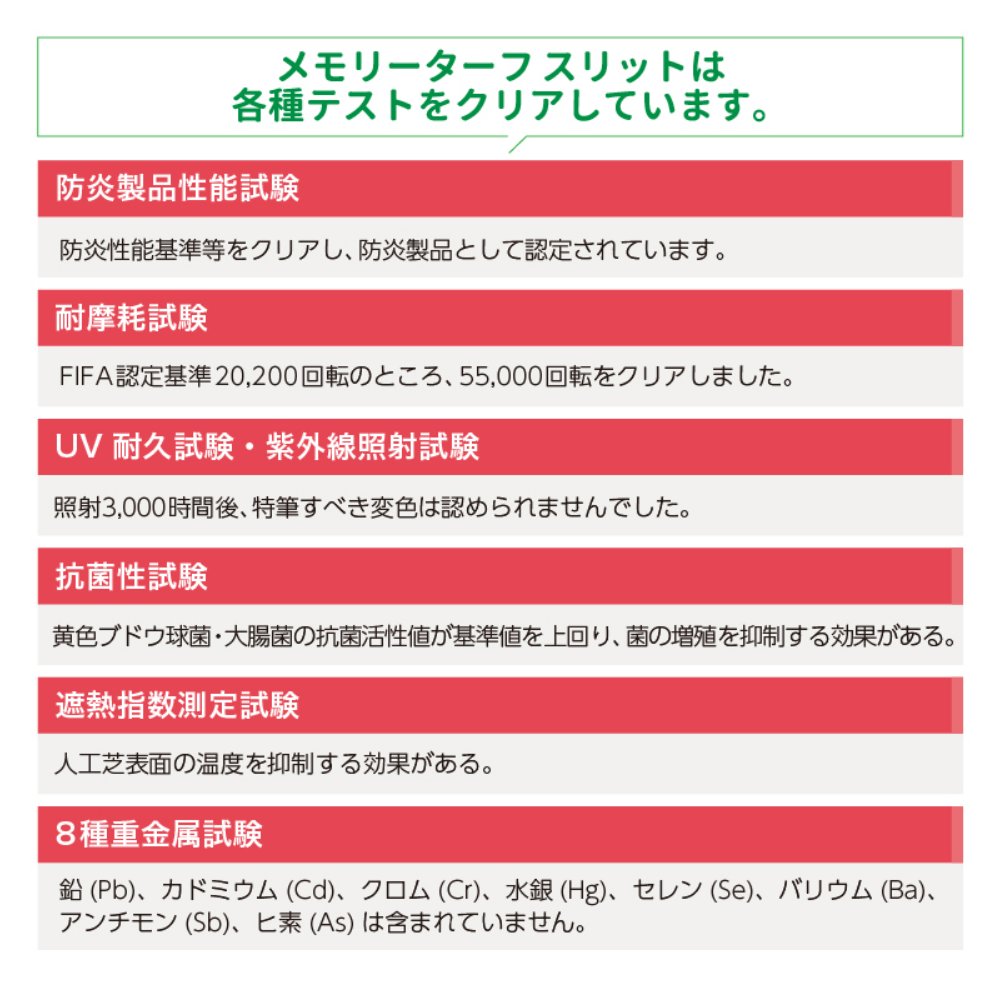 人工芝 メモリーターフ スリット 巾95mm×...の詳細画像3