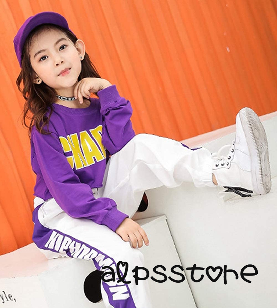 キッズ ダンス衣装 ダンス 衣装 ヒップホップ シャツ+パンツ 2点セット セットアップ 原宿系 ゆったり ガールズ 女の子 オシャレ