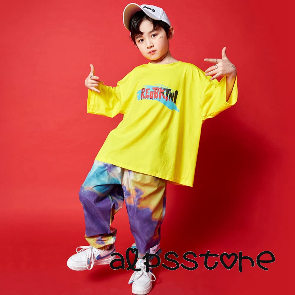 ダンス 衣装 ヒップホップ キッズ セットアップ 迷彩 韓国 子供服 男の子 女の子 tシャツ パンツ おしゃれ キッズダンス 衣装