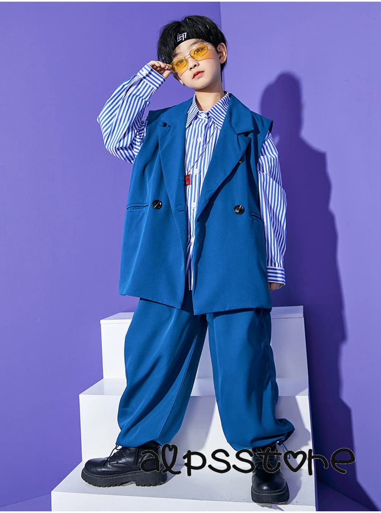 キッズダンス衣装 セットアップ スーツ k-pop 礼服 子供服 ヒップホップ シャツ ベスト 子供スーツ ロックダンス 女の子 男の子
