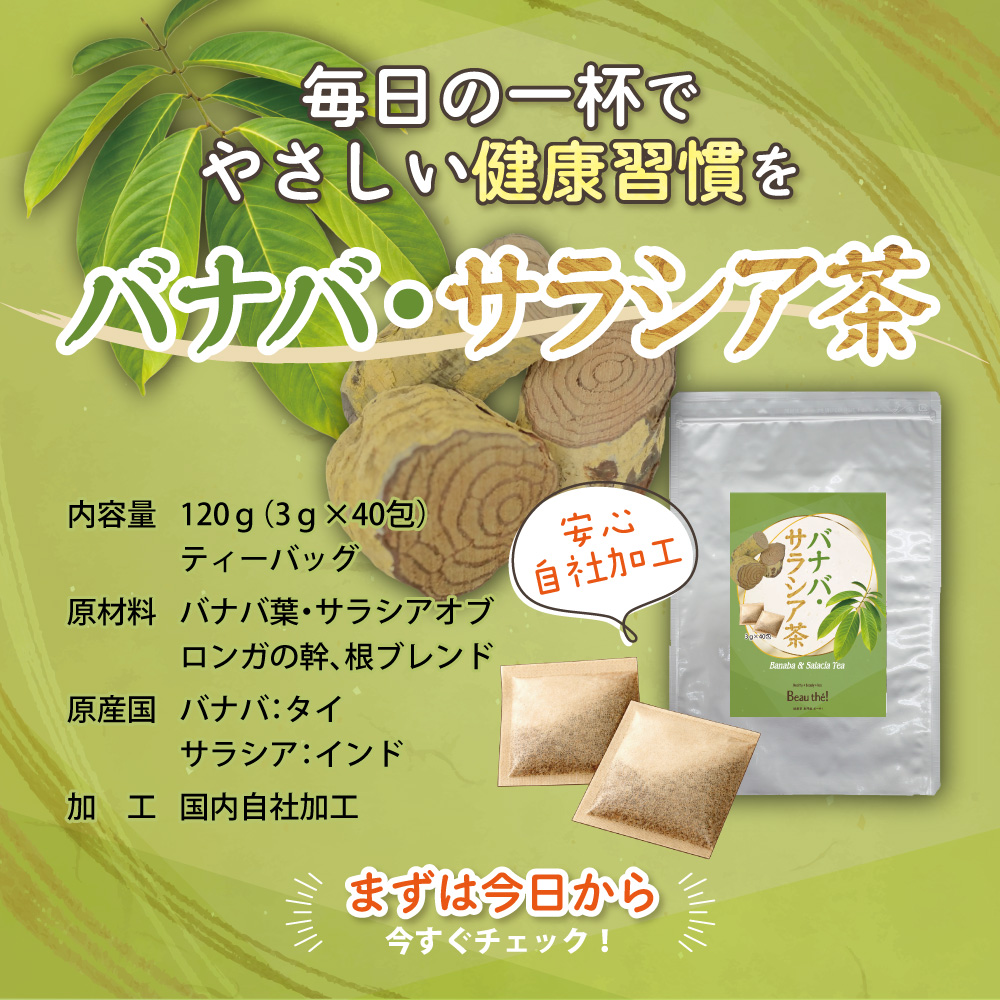 バナバ・サラシア茶　1袋　3ｇ×40包　ティーバッグ　ノンカフェイン　【DM便・送料無料】 |  | 09