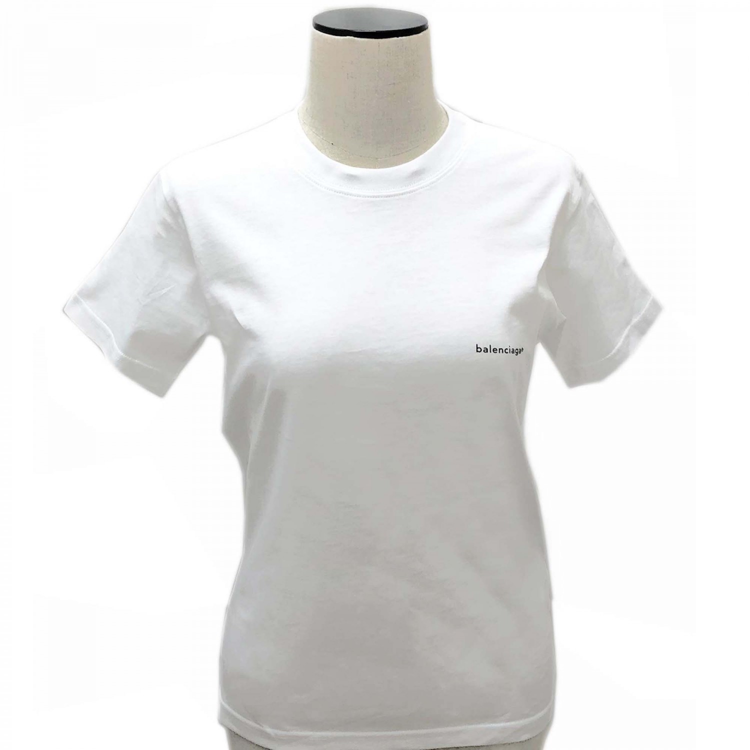 バレンシアガ Tシャツ BALENCIAGA 556107 TYK28 9000 レディース クルーネック 丸首 Tシャツ コットン ホワイト