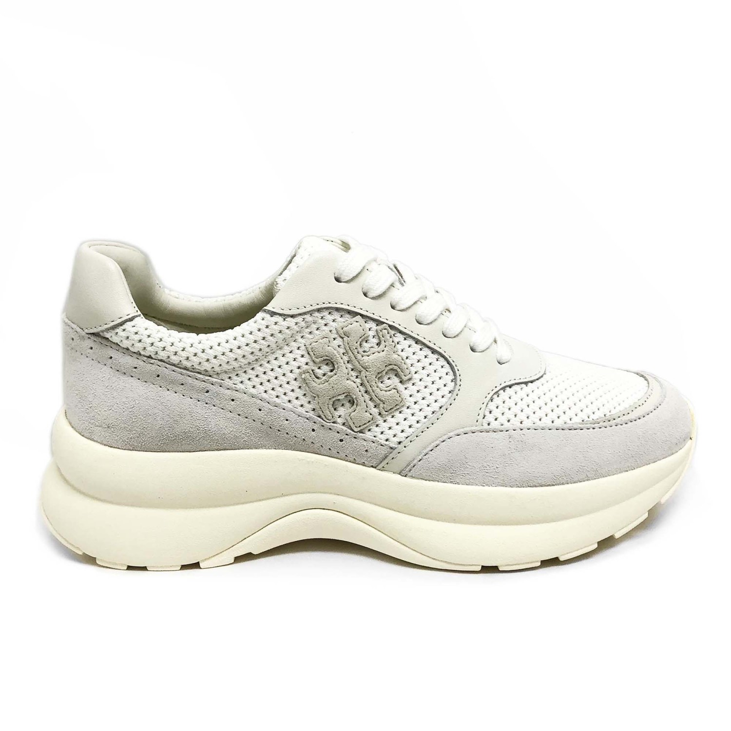 トリーバーチ 靴 TORY BURCH KICK TRAINER NEW REMEMBER 145587 102 レディース スニーカー  ホワイト×ライトグレー