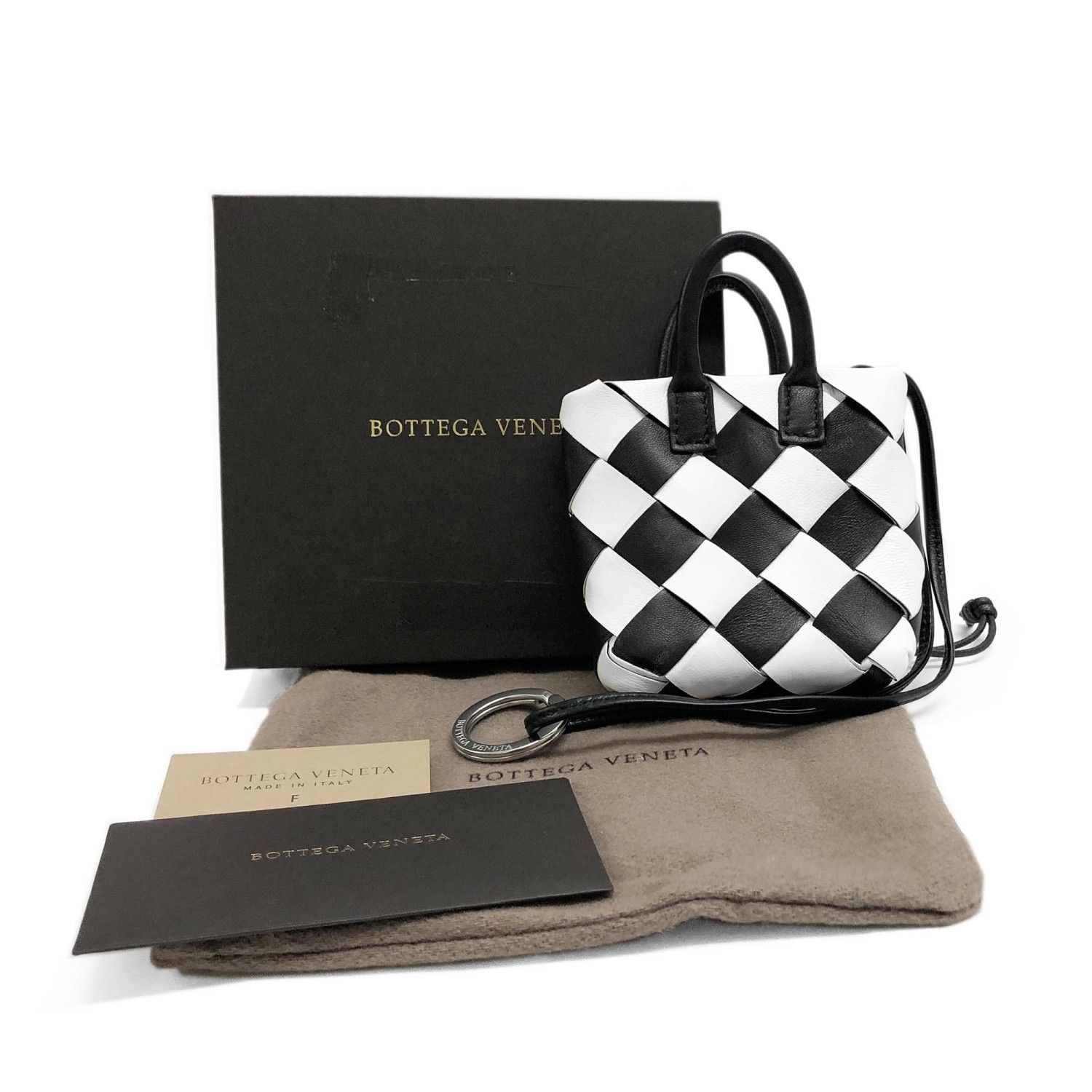 ボッテガヴェネタ キーホルダー BOTTEGA VENETA イントレチャート レザー バッグモチーフ 577779 VBO01 8323 レディース  キーホルダー バッグチャーム