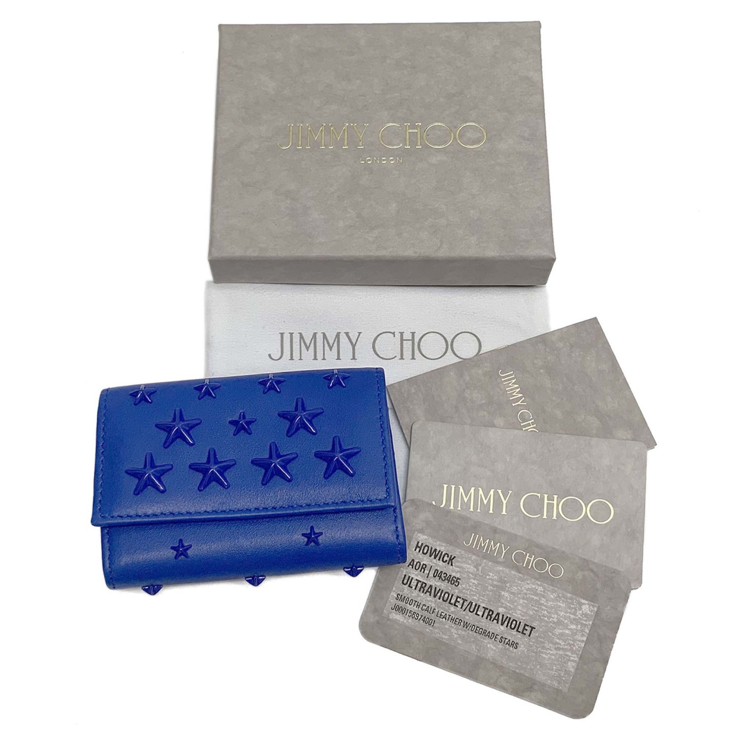 ジミーチュウ キーケース Jimmy Choo スタースタッズ付き キーケース HOWICK AOR ULTRAVIOLET/ULTRAVIOLET  レザー ブルー