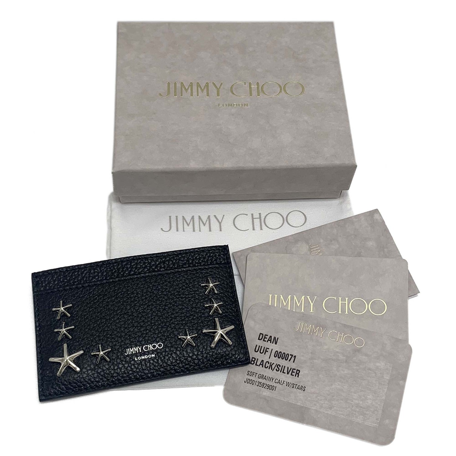新品JimmyChoo DEAN UUF BLACK SILVER カードケース - 通販 - csa