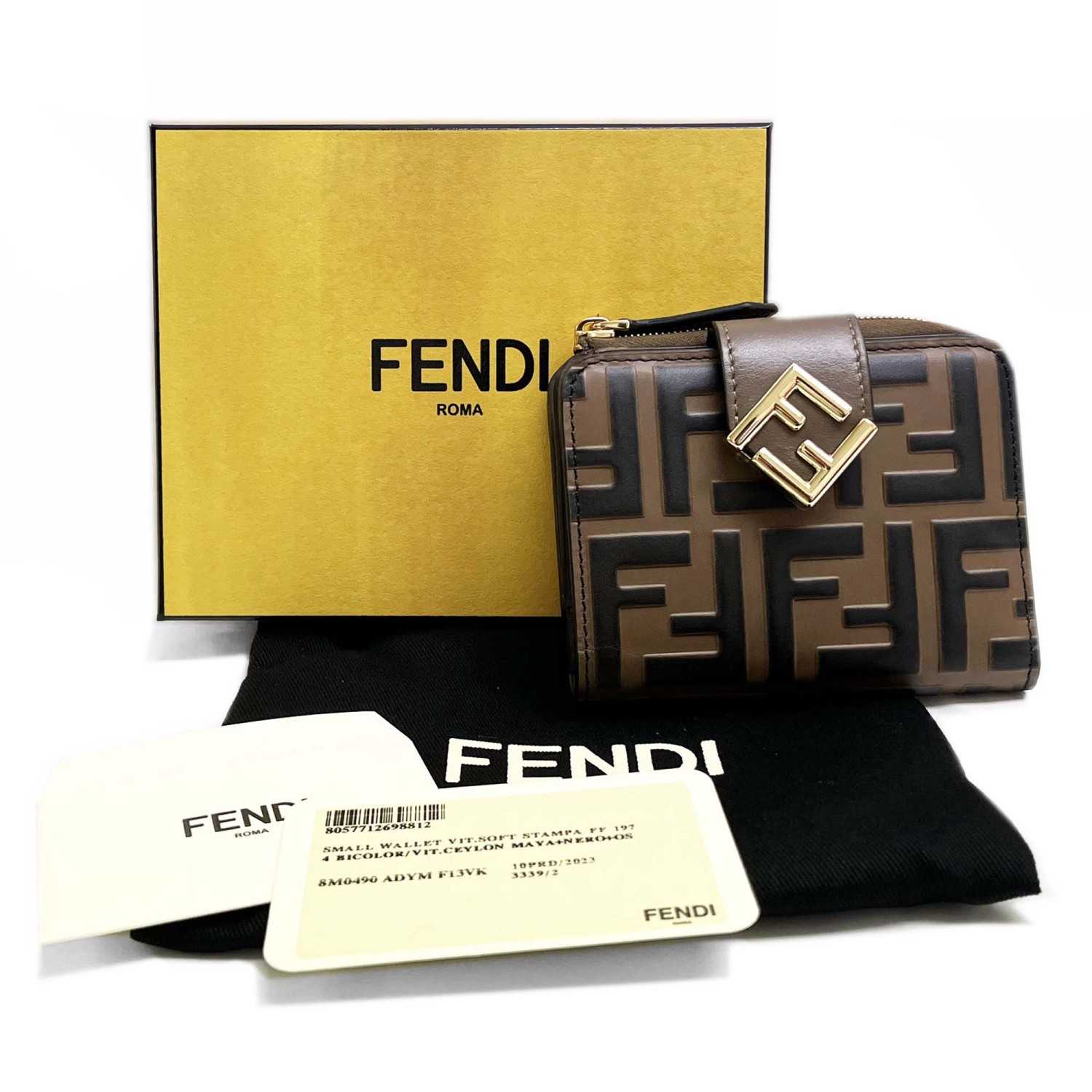 フェンディ 財布 FENDI FFダイヤモンド 財布 FFモチーフレザー 8M0490