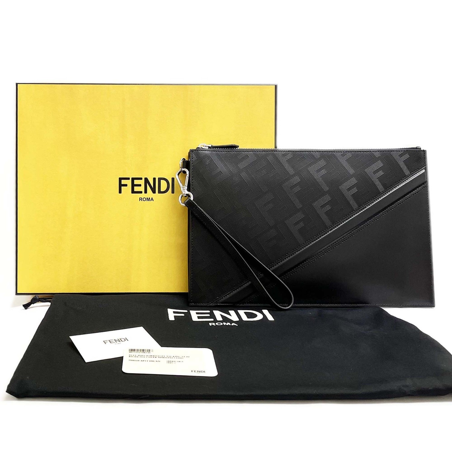 フェンディ ポーチ FENDI シャドー ダイアゴナル フラット スリム