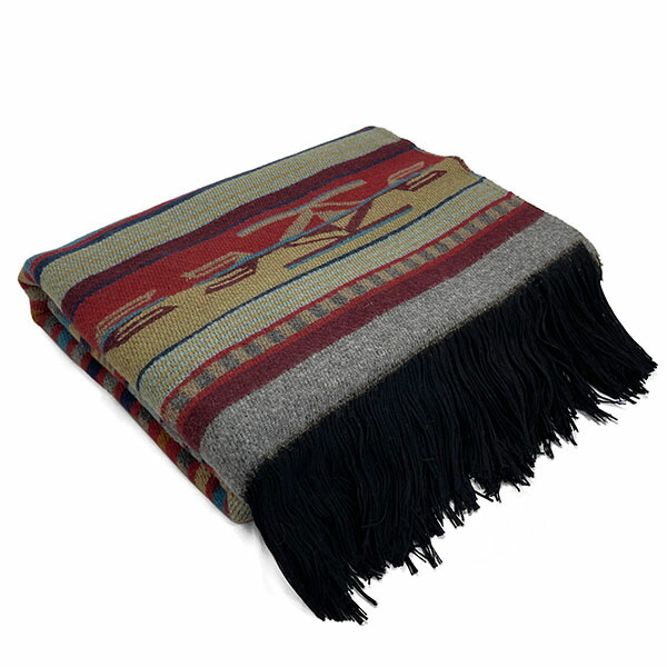 ペンドルトン ブランケット 152cm×157cm PENDLETON フリンジ ウール ZF646 53626 Chimayo Throw Chimayo Garnet マルチカラー 子供用寝具、布団 ふるさと納税 羊毛100% 掛け布団 セミダブルロング 秋冬用 170cm×210cm 福岡県柳川市