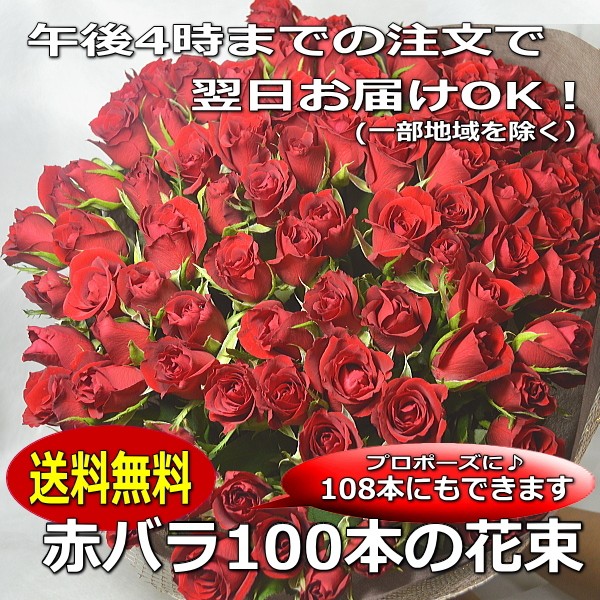 Sale 81 Off 赤バラの花束 赤バラ100本のブーケ プロポーズに108本プラスできます 送料無料 Aynaelda Com