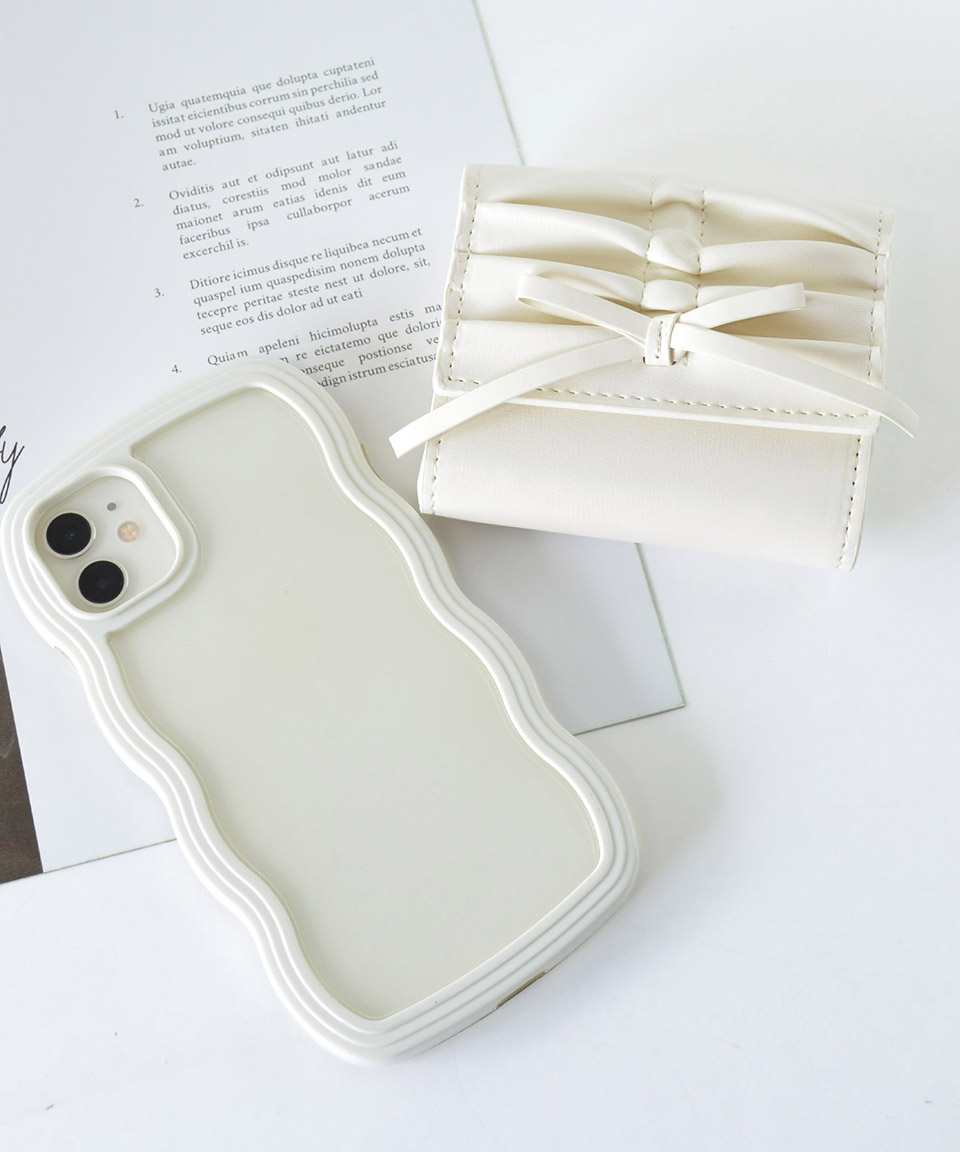 ギャザー リボン 三つ折り財布 財布 さいふ ミニ財布 ウォレット