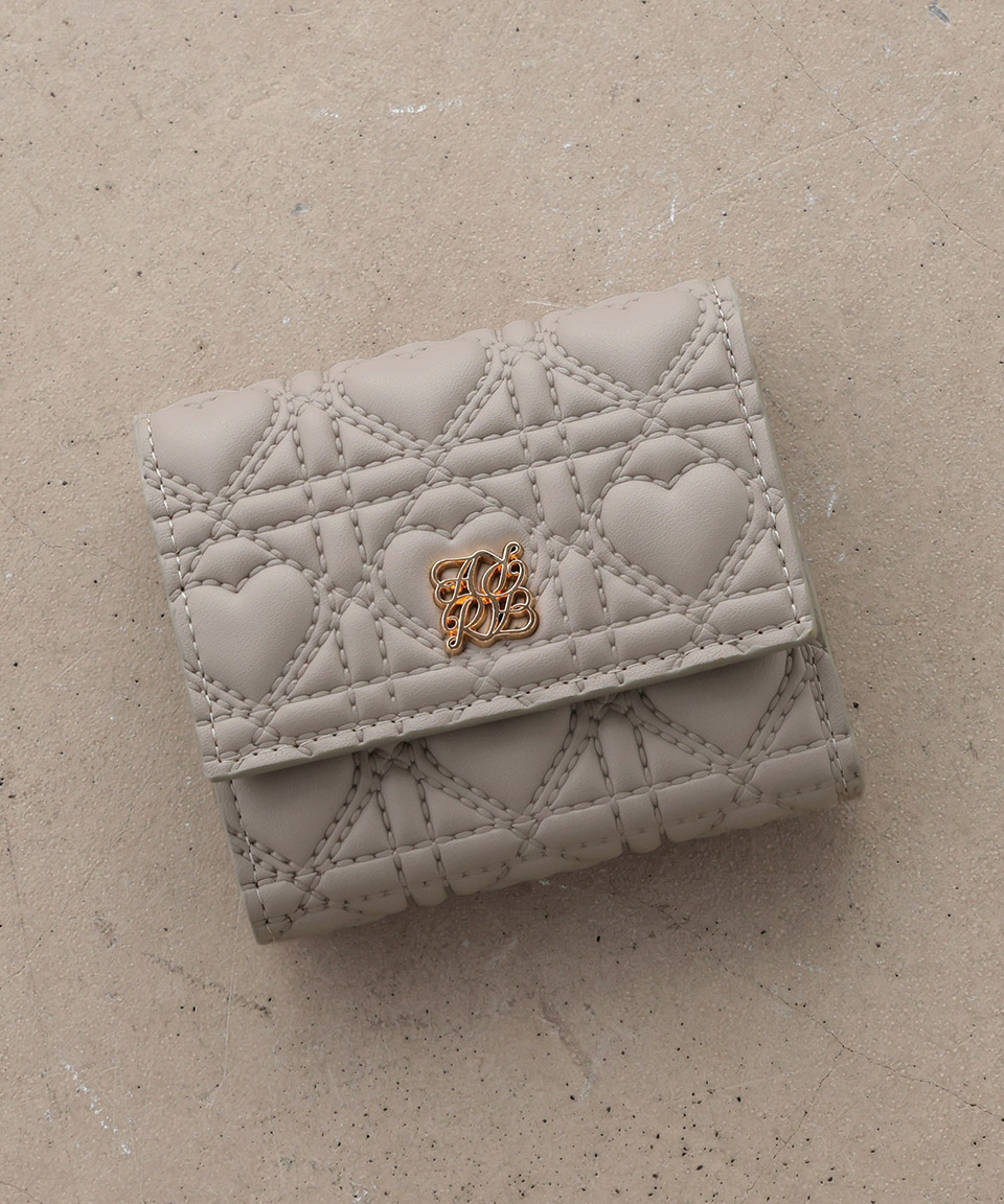 [爆買]財布 レディース ボックスコイン ミニ ミニ財布 さいふ 三つ折り コンパクト 小さい 小さめ ハート キルティング キルト かわいい | ALTROSE | 03