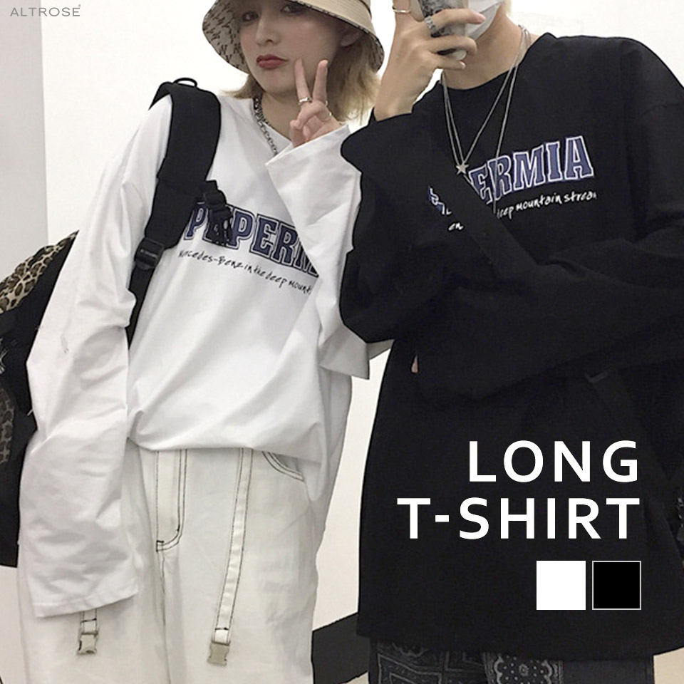 ロンT ロンt Tシャツ tシャツ ロゴ 長袖 長そで ビッグシルエット