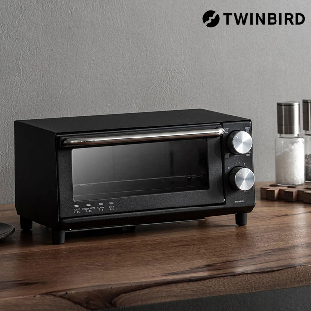 ツインバード オーブントースター 2枚焼き ブラック TS-D038B