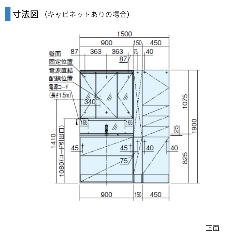 洗面台 パナソニック シーライン セットプラン GC-155D 扉柄タイプB 幅900 奥行530mm パノラマスライドタイプ 抗菌加工 Panasonic D530 おしゃれ リフォーム_7