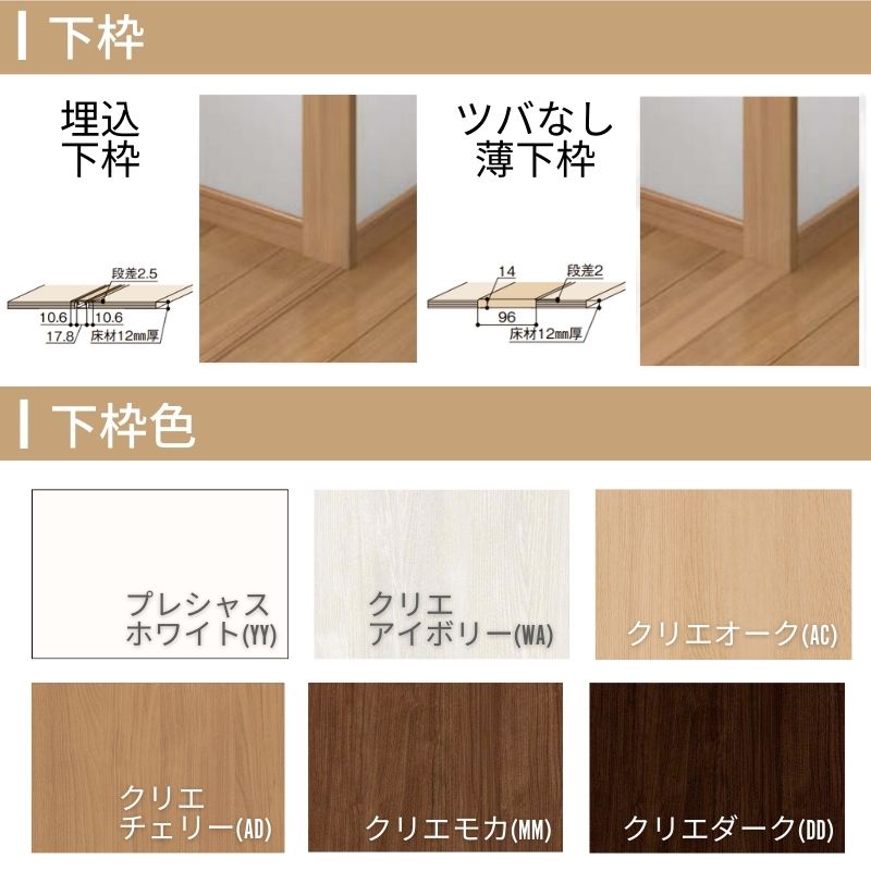 LIXIL オーダーサイズ リクシル ラシッサS クローゼットドア 両開き戸 LAA ノンケーシング枠 階段下タイプ W553〜1188mm×H524〜878mm リフォーム DIY_6