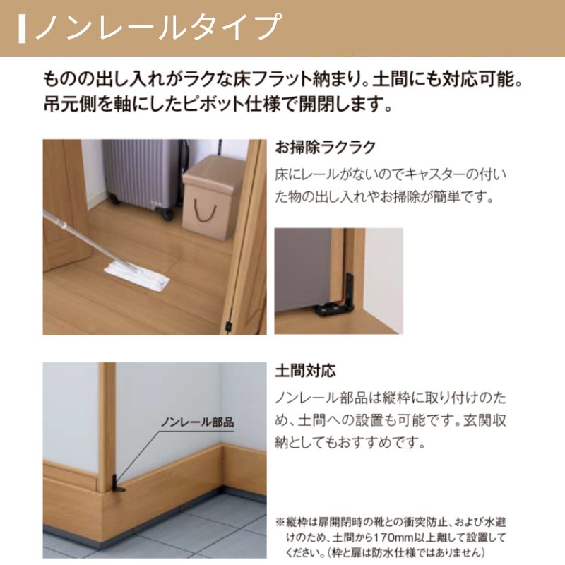 ラシッサ LIXIL クローゼット扉 ドア 4枚 折れ戸 ラシッサS ノンレール