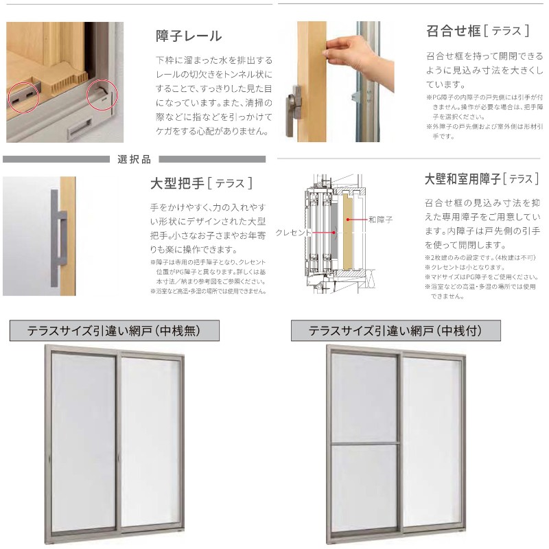雨戸付引違い窓 レール間カバー枠 17420 サーモス2-H W1780×H2030mm テラスタイプ 2枚建 雨戸(2枚) 複層ガラス 樹脂アルミ複合サッシ 雨戸付 LIXIL リクシル