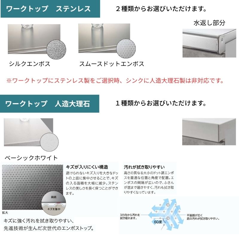 シエラ システムキッチン W2100mm 壁付I型 開き扉プラン ウォール 