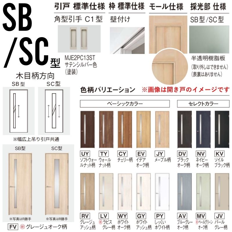 室内引戸 アウトセット納まり 上吊り片引き戸 ベリティス 採光 SC型 幅780×高さ2035mm 壁付け スタンダード 室内ドア 建具 交換 おしゃれ パナソニック DIY_1