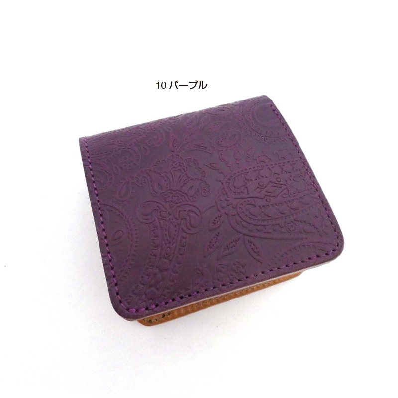 ミニマム財布 ペイズリー 本革財布 メンズ レディース ミニ