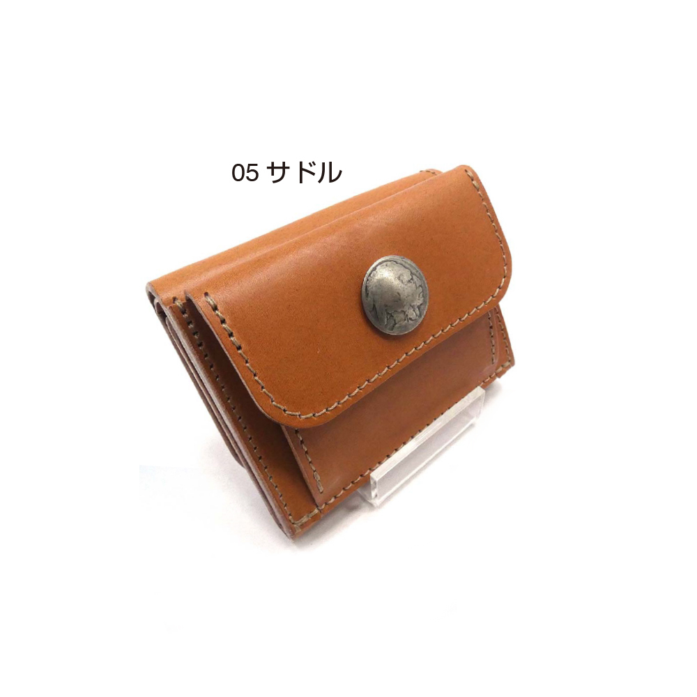 三つ折り ミニ財布 サドルレザー メンズ レディース ショート コンパクト 小さい ミニ カワイイ 革 レザー 財布 ウォレット クロ ヌメ革