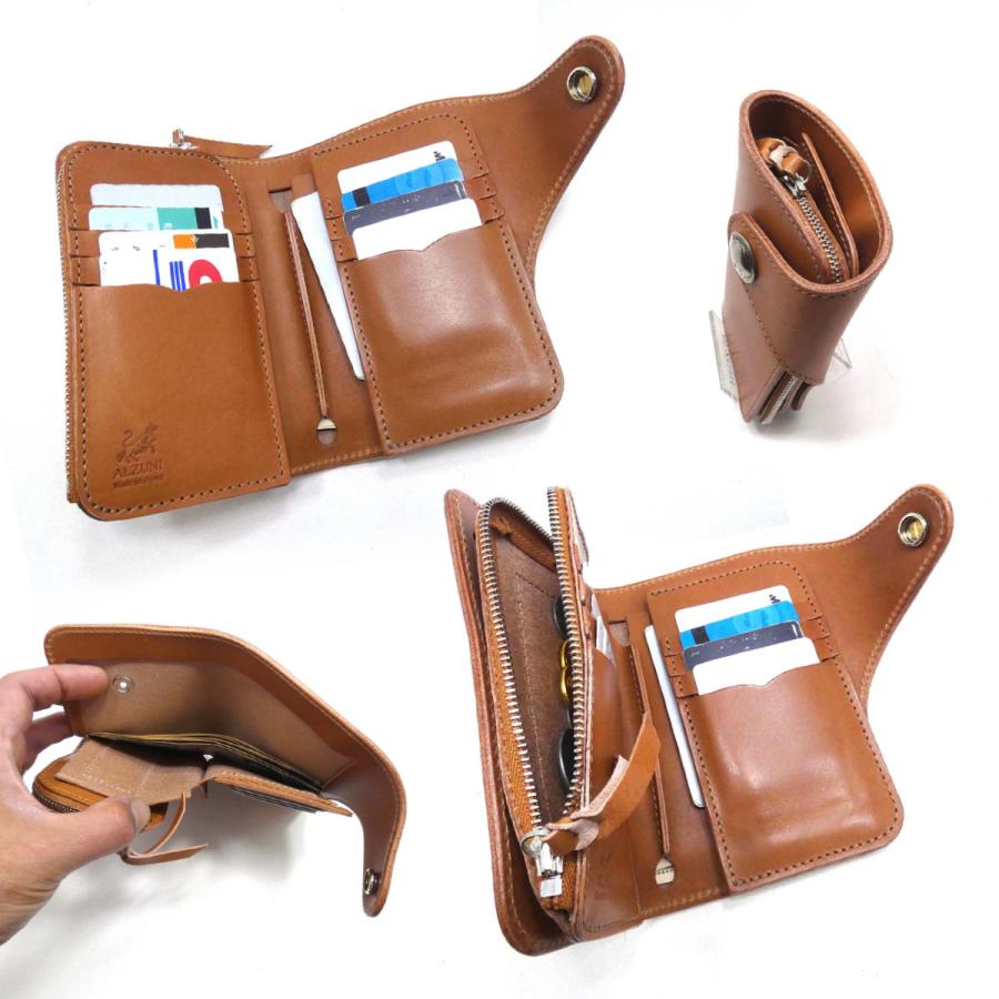 コンチョ ハーフ財布 サドルレザー メンズ レディース ミドル