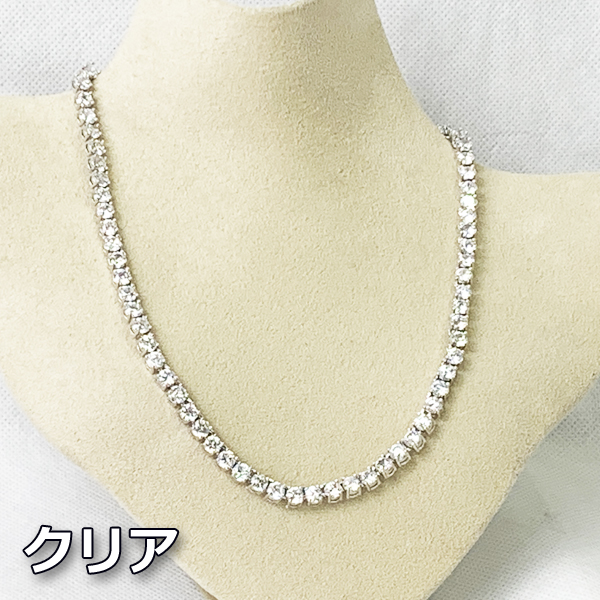 エレガント✨テニスネックレス（カラーストーン） 送料無料! 大粒 CZダイヤ 5mm テニスネックレス カラー エレガント