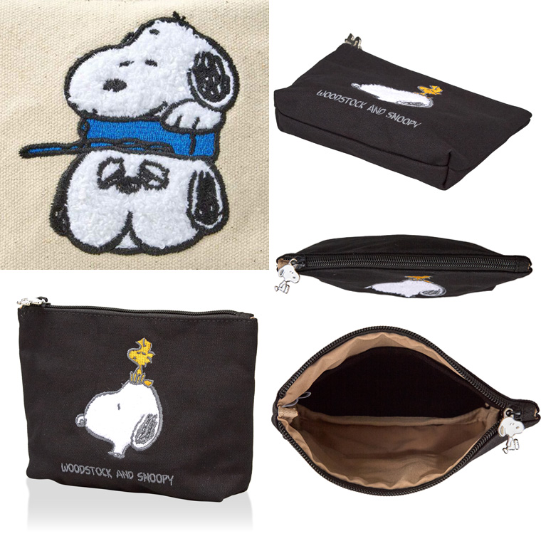 SNOOPY スヌーピー サガラ刺繍ポーチM コスメポーチ ミニポーチ