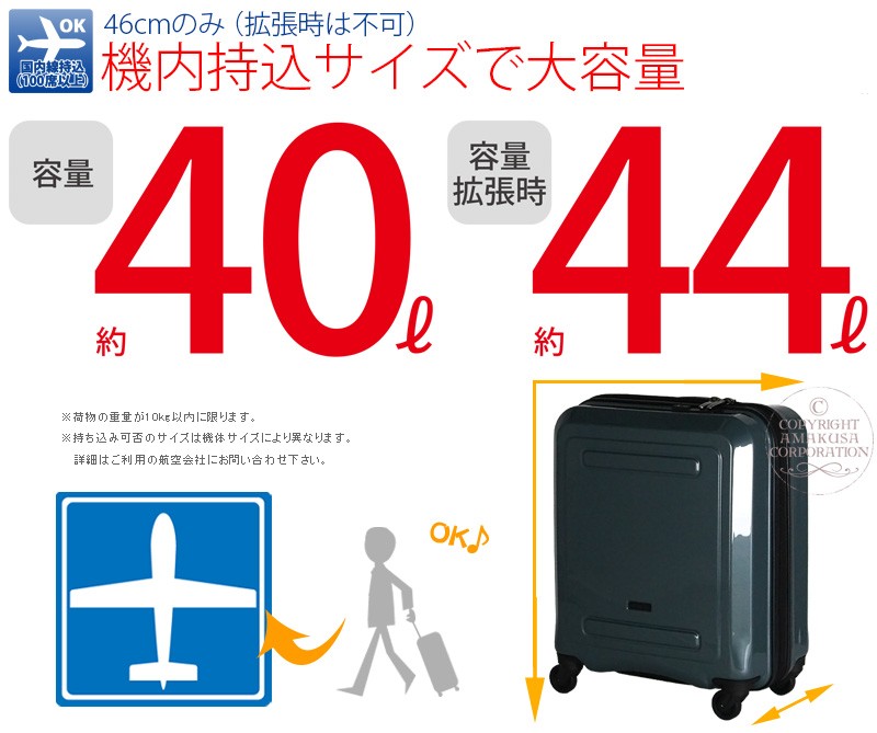 Siffler（シフレ） スーツケース 機内持ち込み可 40L 軽量 キャリー