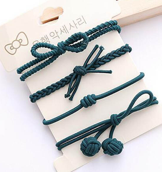 ヘアゴム 4点セット カラバリ ハンドメイド リボン リング 真珠 ヘア  