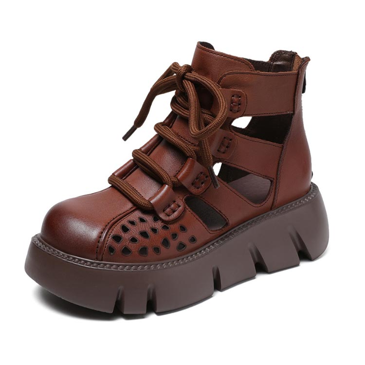 サンダル ウェッジヒール 厚底サンダル ショートブーツ 夏ブーツ 本革