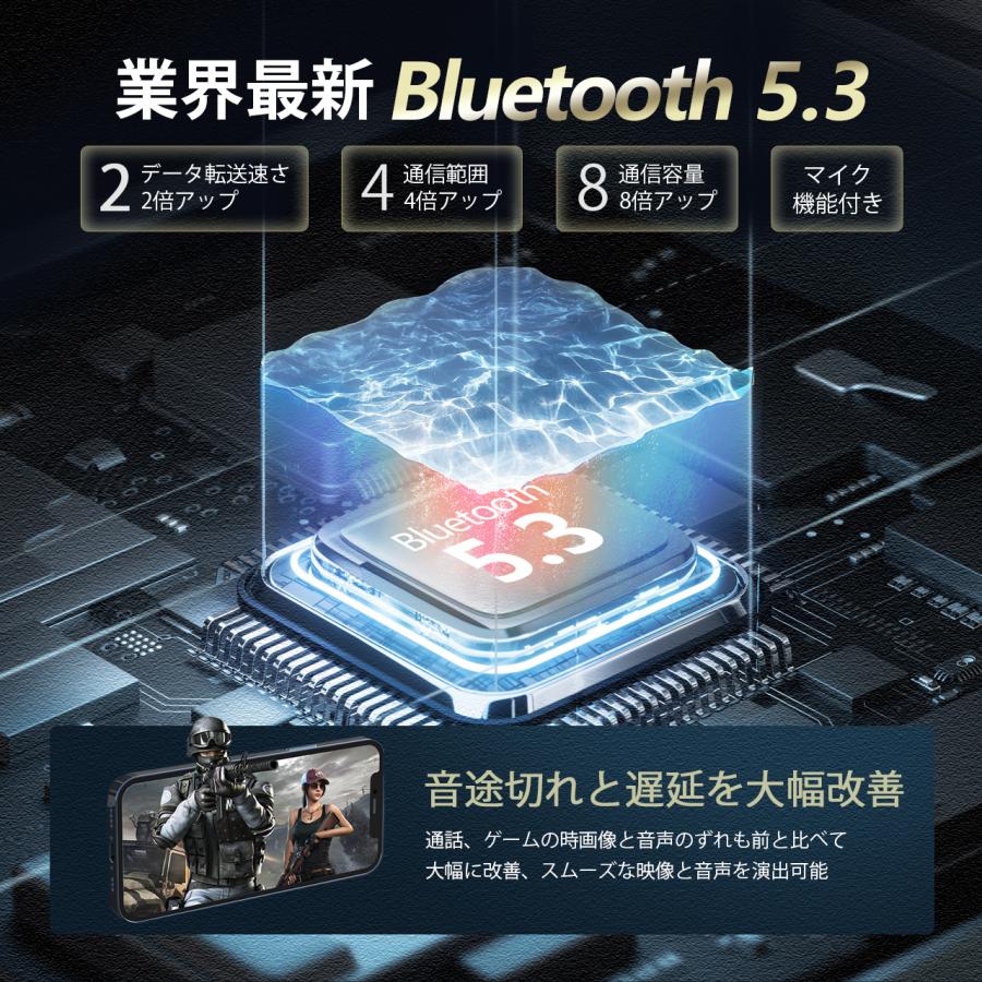 ワイヤレスイヤホン イヤホン bluetooth 5.3 イヤホン ブルートゥース イヤホン ノイズキャンセリング HiF音質 電池残量表示｜amaya-shop｜10