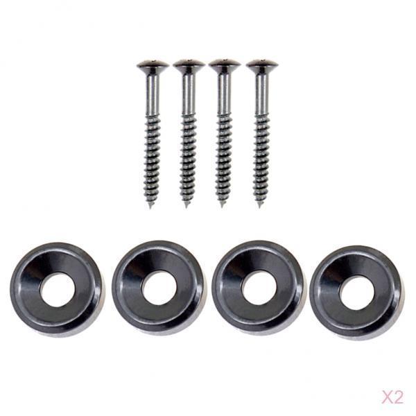 2セット/ 8ピース/個エレクトリックギターのネック取り付けフェルール(8xボルトと8xネジを含む)