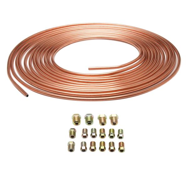 25足亜鉛メッキ銅ブレーキラインチューブ交換コイルロールキット3/16 