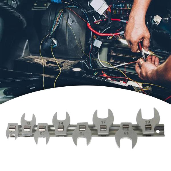 8個 3/8インチ ドライブナット クロウフットレンチセット 自動車修理作業 プロフェッショナル 省力化 頑丈なクロウフットレンチ スチール