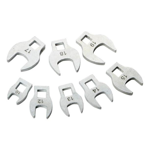 8個 3/8インチ ドライブナット クロウフットレンチセット 自動車修理作業 プロフェッショナル 省力化 頑丈なクロウフットレンチ スチール