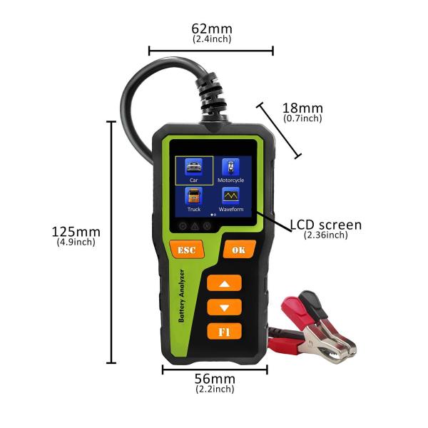ポータブルカーテスター オートテスターツール 6V 12V 24V CCA 負荷テスター カーアナライザー 充電クランキングテスト バン バイク用
